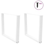 vidaXL Picioare de masă în formă de V, 2 buc., alb, 100 x (72-73,3) cm, oțel
