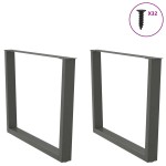 vidaXL Picioare de masă în formă de V, 2 buc., antracit, 100x(72-73,3) cm, oțel