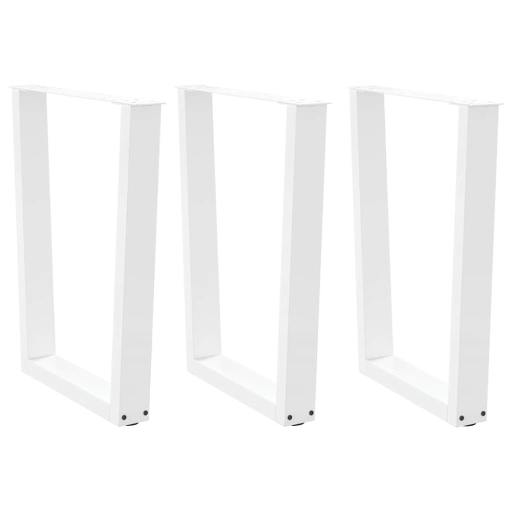 vidaXL Picioare de masă în formă de V, 3 buc., alb, 70x (72-73,3) cm, oțel