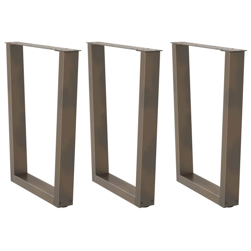 vidaXL Picioare de masă în formă de V, 3 buc., oțel natural, 70x(72-73,3) cm