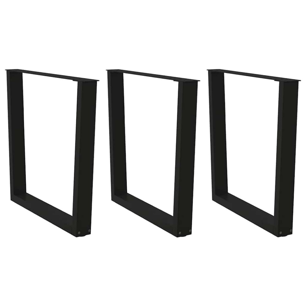 vidaXL Picioare de masă în formă de V, 3 buc., negru, 80x(72-73,3) cm, oțel