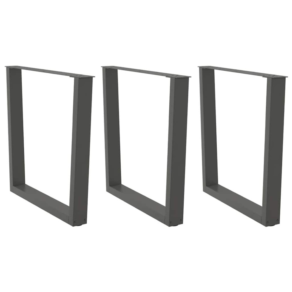 vidaXL Picioare de masă în formă de V, 3 buc., antracit, 80x(72-73,3) cm, oțel