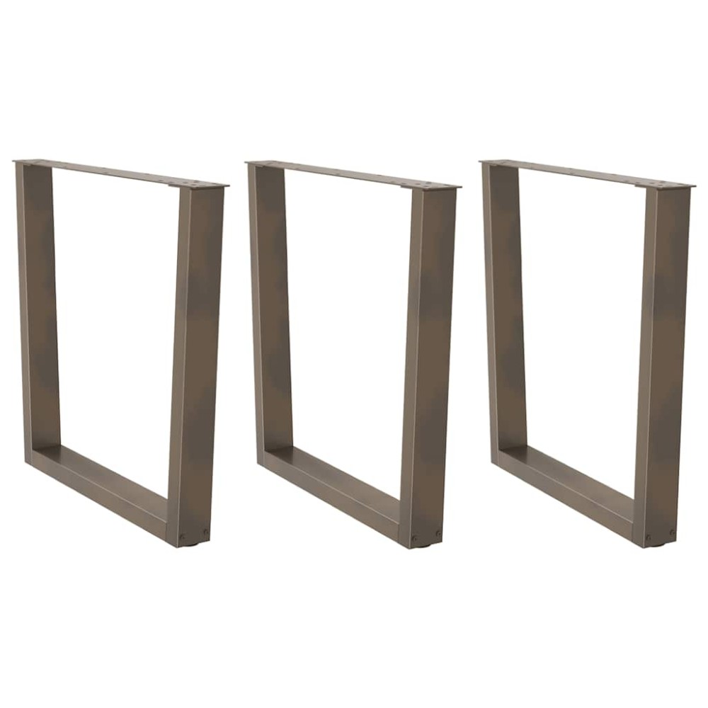 vidaXL Picioare de masă în formă de V, 3 buc., oțel natural, 80x(72-73,3) cm