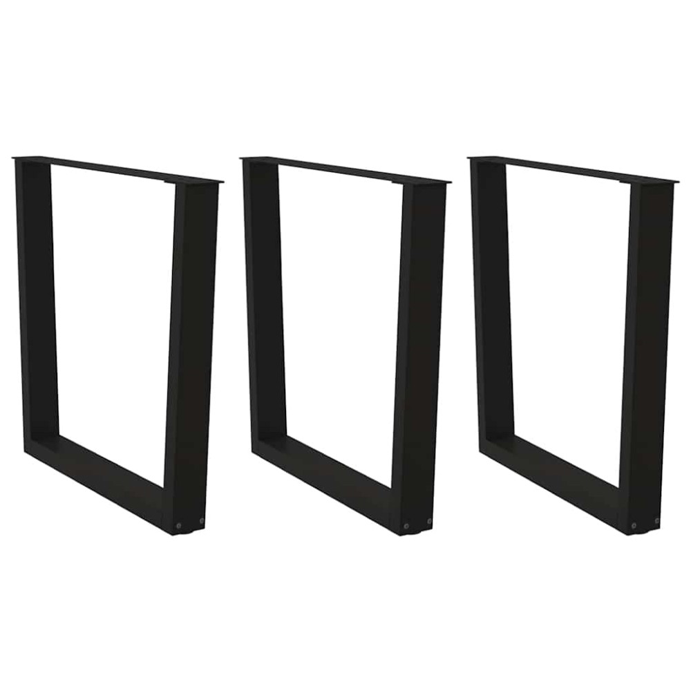 vidaXL Picioare de masă în formă de V, 3 buc., negru, 90x (72-73,3) cm, oțel