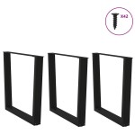 vidaXL Picioare de masă în formă de V, 3 buc., negru, 90x (72-73,3) cm, oțel
