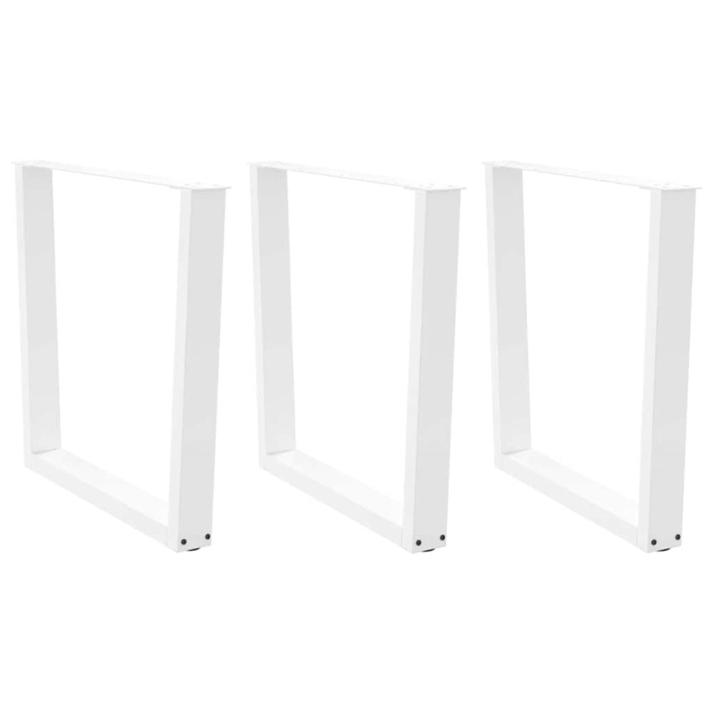 vidaXL Picioare de masă în formă de V, 3 buc., alb, 90 x (72-73,3) cm, oțel