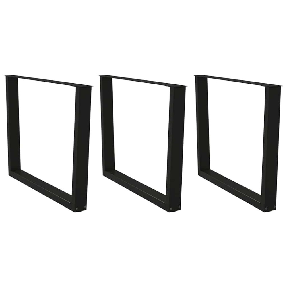 vidaXL Picioare de masă în formă de V, 3 buc., negru, 100 x (72-73,3) cm, oțel