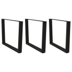 vidaXL Picioare de masă în formă de V, 3 buc., negru, 100 x (72-73,3) cm, oțel
