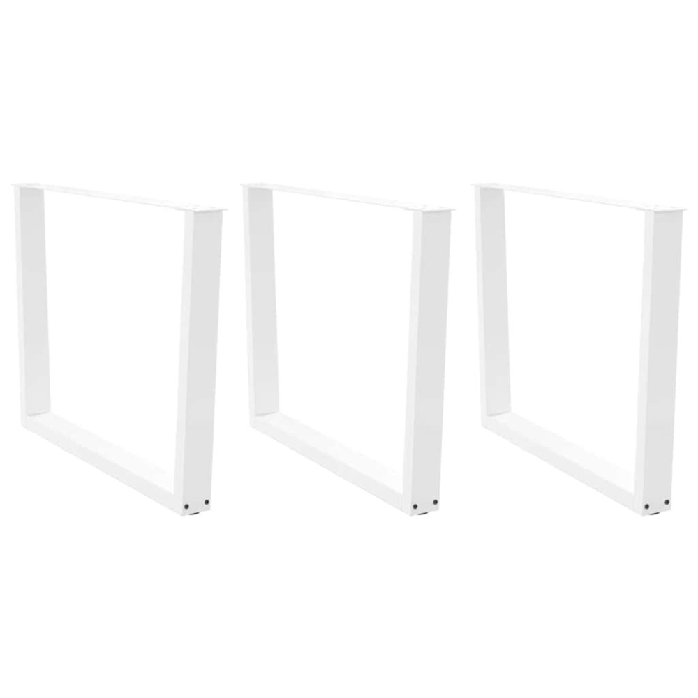 vidaXL Picioare de masă în formă de V, 3 buc., alb, 100 x (72-73,3) cm, oțel