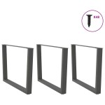 vidaXL Picioare de masă în formă de V, 3 buc., antracit, 100x(72-73,3) cm, oțel