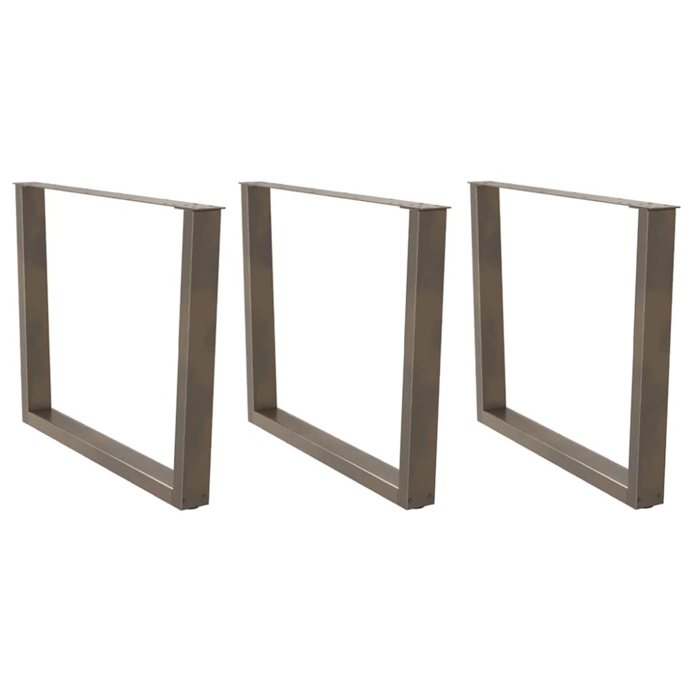 vidaXL Picioare de masă în formă de V, 3 buc., oțel natural, 100 x (72-73,3) cm
