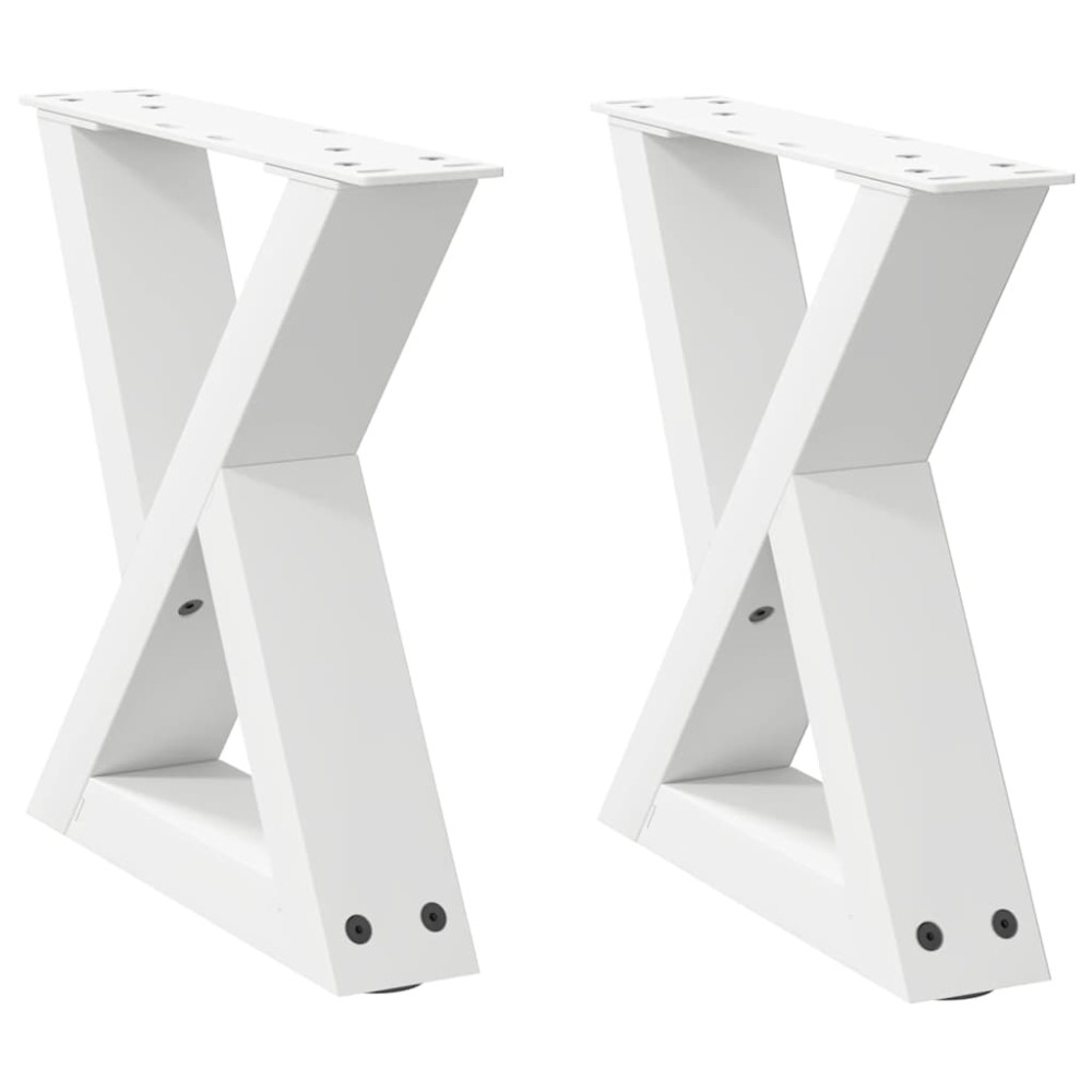 vidaXL Picioare pentru măsuță de cafea, 2 buc., alb, 30x(30-31,3) cm, oțel