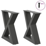 vidaXL Picioare pentru măsuță de cafea, 2 buc., antracit, 30x(30-31,3) cm, oțel