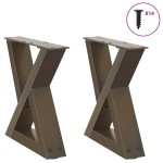vidaXL Picioare pentru măsuță de cafea, 2 buc., oțel natural, 30x(30-31,3) cm
