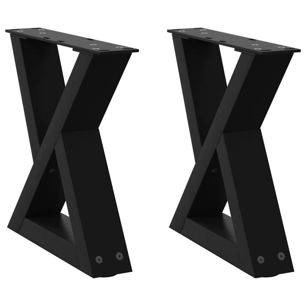 vidaXL Picioare pentru măsuță de cafea, 2 buc., negru, 40x(30-31,3) cm, oțel