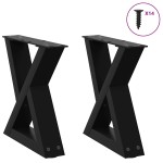 vidaXL Picioare pentru măsuță de cafea, 2 buc., negru, 40x(30-31,3) cm, oțel vidaXL Picioare pentru măsuță de cafea, 2 buc., negru, 40x(30-31,3) cm, oțel