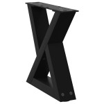 vidaXL Picioare pentru măsuță de cafea, 2 buc., negru, 40x(30-31,3) cm, oțel vidaXL Picioare pentru măsuță de cafea, 2 buc., negru, 40x(30-31,3) cm, oțel