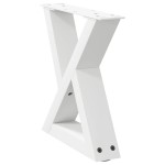 vidaXL Picioare pentru măsuță de cafea, 2 buc., alb, 40x(30-31,3) cm, oțel