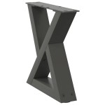 vidaXL Picioare pentru măsuță de cafea, 2 buc., antracit, 40x(30-31,3) cm, oțel