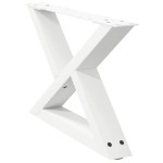 vidaXL Picioare pentru măsuță de cafea, 2 buc., alb, 50x(30-31,3) cm, oțel