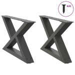vidaXL Picioare pentru măsuță de cafea, 2 buc., antracit, 50x(30-31,3) cm, oțel vidaXL Picioare pentru măsuță de cafea, 2 buc., antracit, 50x(30-31,3) cm, oțel