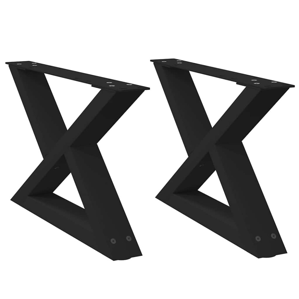 vidaXL Picioare pentru măsuță de cafea, 2 buc., negru, 60x(30-31,3) cm, oțel