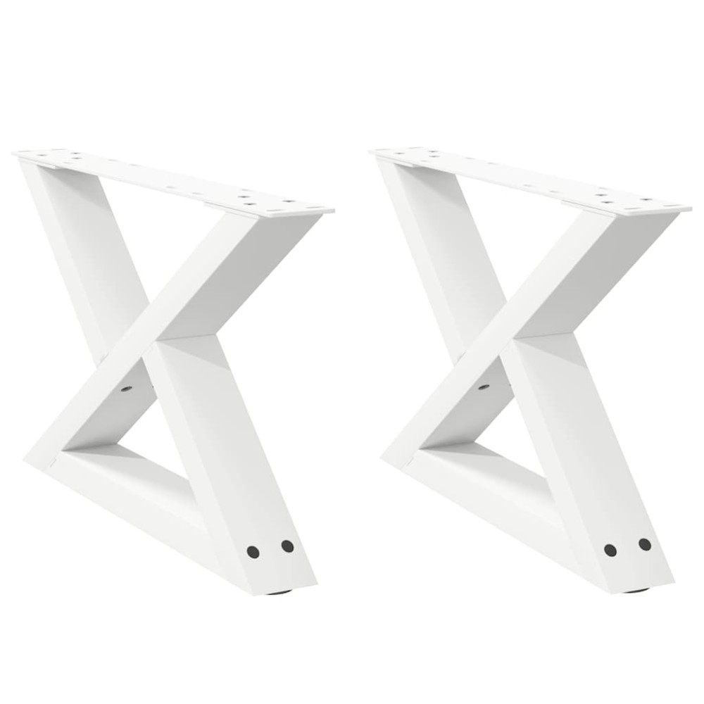 vidaXL Picioare pentru măsuță de cafea, 2 buc., alb, 60x(30-31,3) cm, oțel