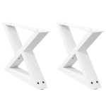 vidaXL Picioare pentru măsuță de cafea, 2 buc., alb, 60x(30-31,3) cm, oțel