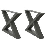 vidaXL Picioare pentru măsuță de cafea, 2 buc., antracit, 60x(30-31,3) cm, oțel vidaXL Picioare pentru măsuță de cafea, 2 buc., antracit, 60x(30-31,3) cm, oțel