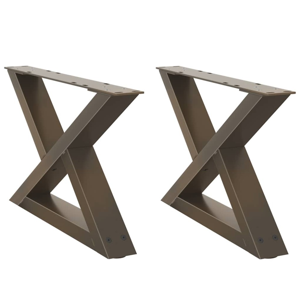 vidaXL Picioare pentru măsuță de cafea, 2 buc., oțel natural, 60 x (30-31,3) cm