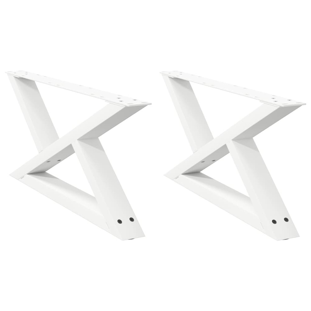 vidaXL Picioare pentru măsuță de cafea, 2 buc., alb, 70x(30-31,3) cm, oțel