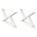 vidaXL Picioare pentru măsuță de cafea, 2 buc., alb, 70x(30-31,3) cm, oțel