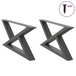 vidaXL Picioare pentru măsuță de cafea, 2 buc., antracit, 70x(30-31,3) cm, oțel