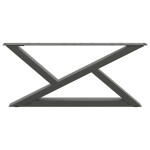 vidaXL Picioare pentru măsuță de cafea, 2 buc., antracit, 70x(30-31,3) cm, oțel