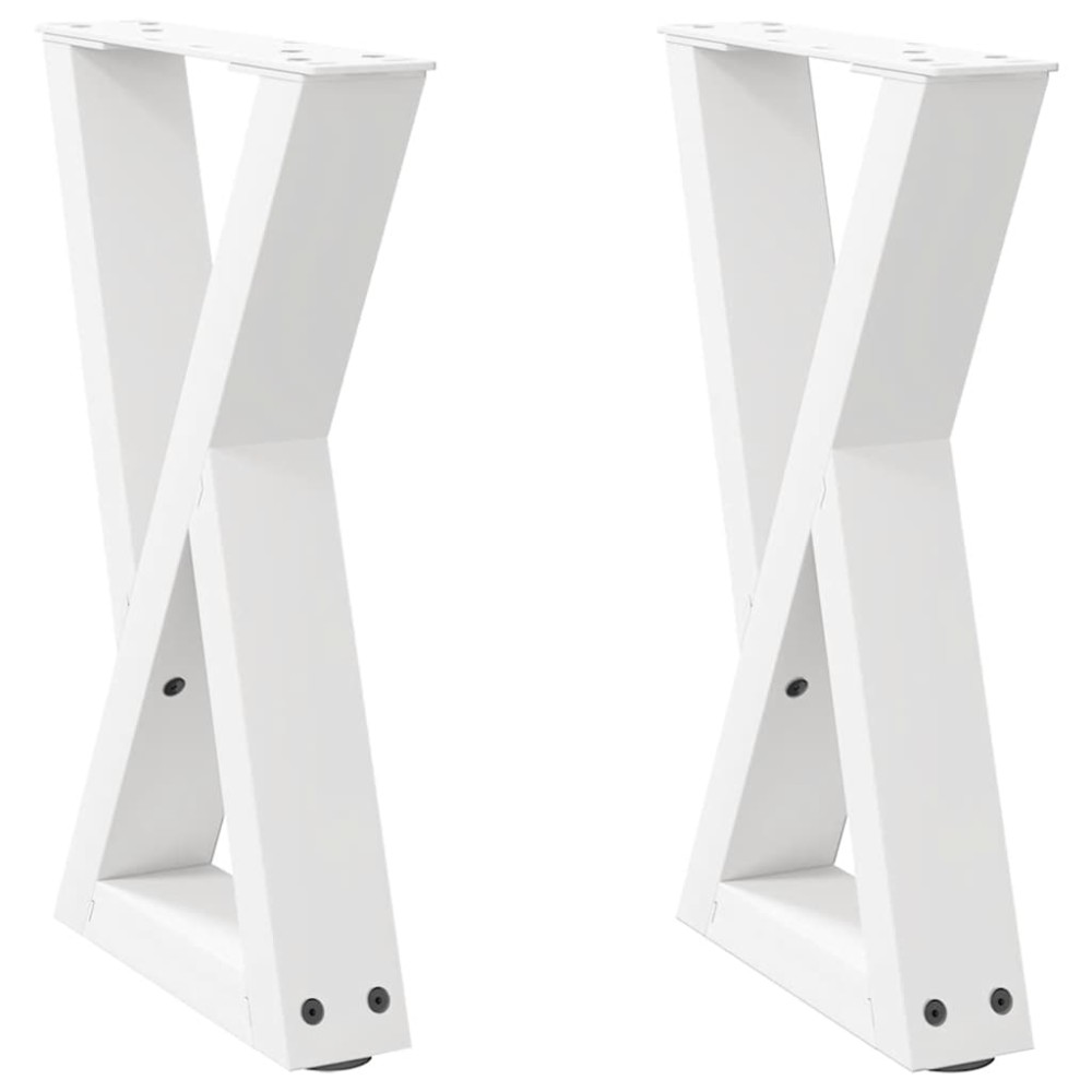 vidaXL Picioare pentru măsuță de cafea, 2 buc., alb, 28x (42-43,3) cm, oțel