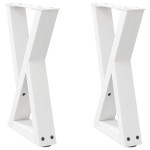 vidaXL Picioare pentru măsuță de cafea, 2 buc., alb, 28x (42-43,3) cm, oțel