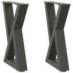 vidaXL Picioare pentru măsuță de cafea, 2 buc., antracit, 28x(42-43,3) cm, oțel