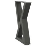 vidaXL Picioare pentru măsuță de cafea, 2 buc., antracit, 28x(42-43,3) cm, oțel