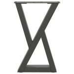 vidaXL Picioare pentru măsuță de cafea, 2 buc., antracit, 28x(42-43,3) cm, oțel