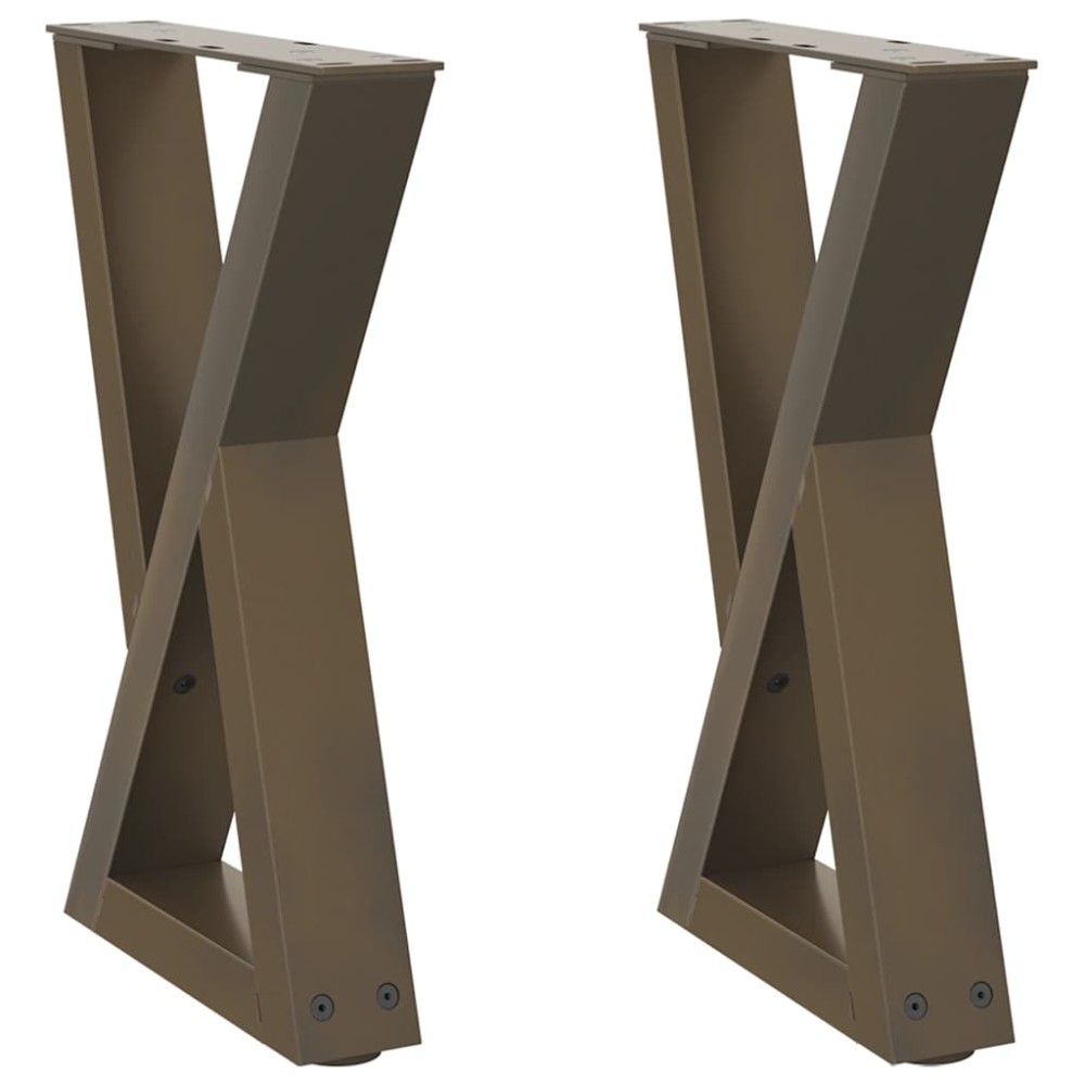 vidaXL Picioare pentru măsuță de cafea, 2 buc., oțel natural, 28x (42-43,3) cm