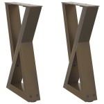 vidaXL Picioare pentru măsuță de cafea, 2 buc., oțel natural, 28x (42-43,3) cm vidaXL Picioare pentru măsuță de cafea, 2 buc., oțel natural, 28x (42-43,3) cm