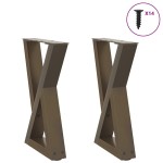 vidaXL Picioare pentru măsuță de cafea, 2 buc., oțel natural, 28x (42-43,3) cm vidaXL Picioare pentru măsuță de cafea, 2 buc., oțel natural, 28x (42-43,3) cm