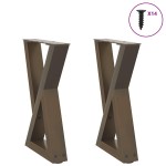 vidaXL Picioare pentru măsuță de cafea, 2 buc., oțel natural, 38x(42-43,3) cm vidaXL Picioare pentru măsuță de cafea, 2 buc., oțel natural, 38x(42-43,3) cm