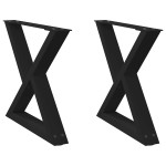 vidaXL Picioare pentru măsuță de cafea, 2 buc., negru, 50x(42-43,3) cm, oțel
