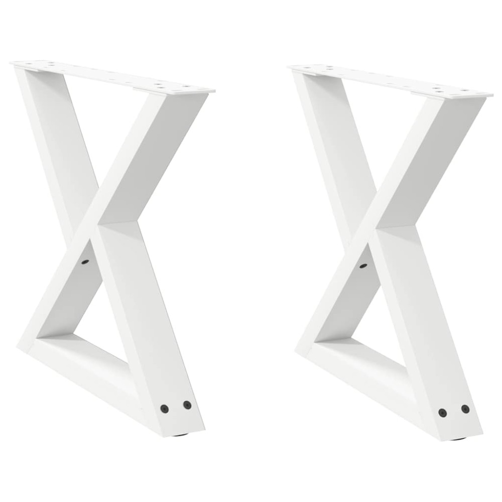 vidaXL Picioare pentru măsuță de cafea, 2 buc., alb, 50x(42-43,3) cm, oțel