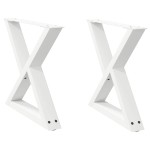 vidaXL Picioare pentru măsuță de cafea, 2 buc., alb, 50x(42-43,3) cm, oțel
