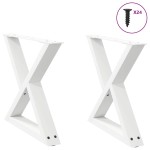 vidaXL Picioare pentru măsuță de cafea, 2 buc., alb, 50x(42-43,3) cm, oțel