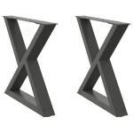 vidaXL Picioare pentru măsuță de cafea, 2 buc., antracit, 50x(42-43,3) cm, oțel