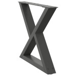 vidaXL Picioare pentru măsuță de cafea, 2 buc., antracit, 50x(42-43,3) cm, oțel
