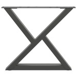 vidaXL Picioare pentru măsuță de cafea, 2 buc., antracit, 50x(42-43,3) cm, oțel